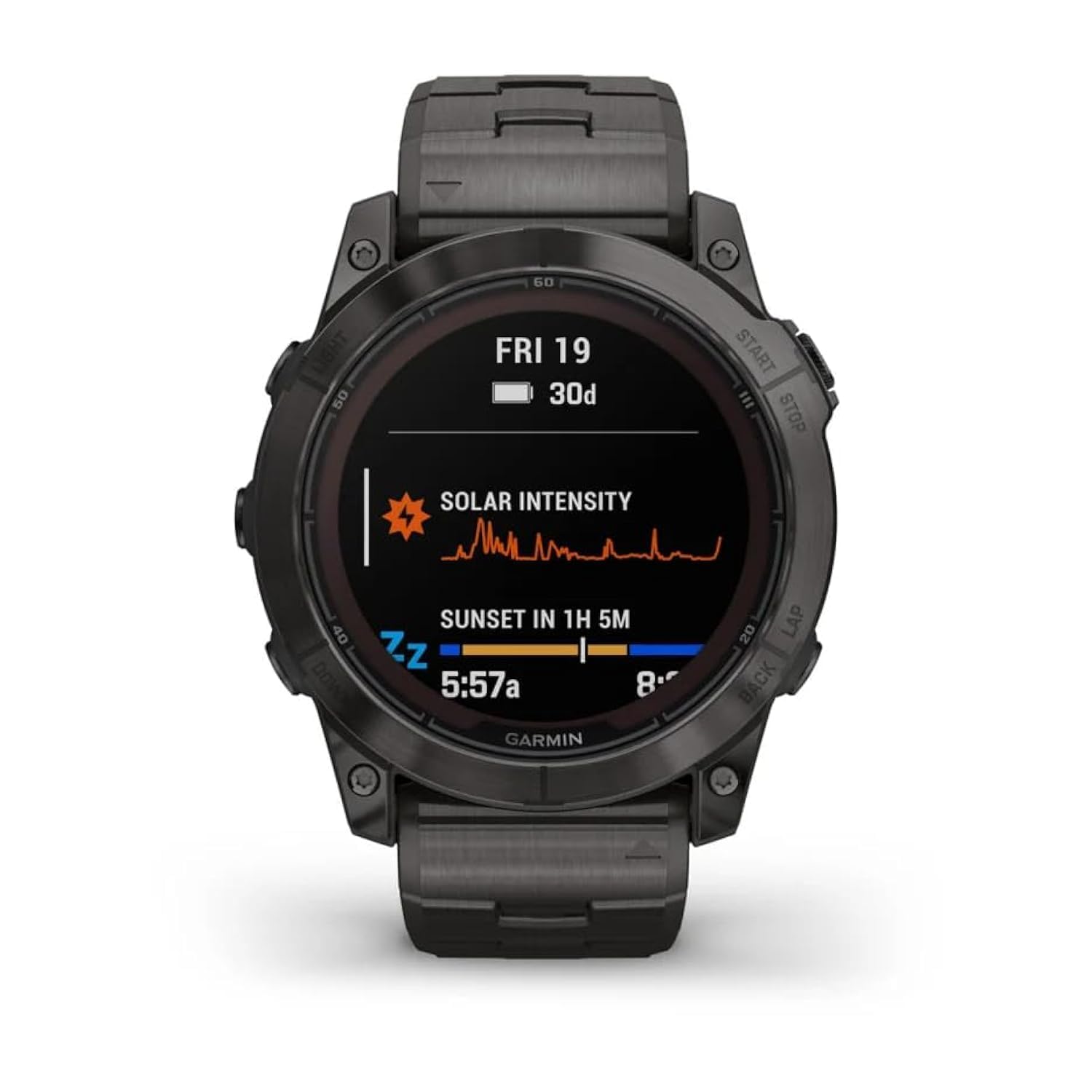 GARMIN FENIX 7X PRO - EDIÇÃO SOLAR SAPPHIRE - CINZA CARBONO DLC